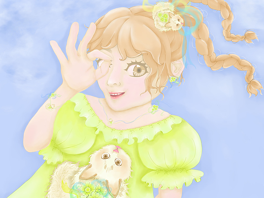 人像饰品设计动物猫