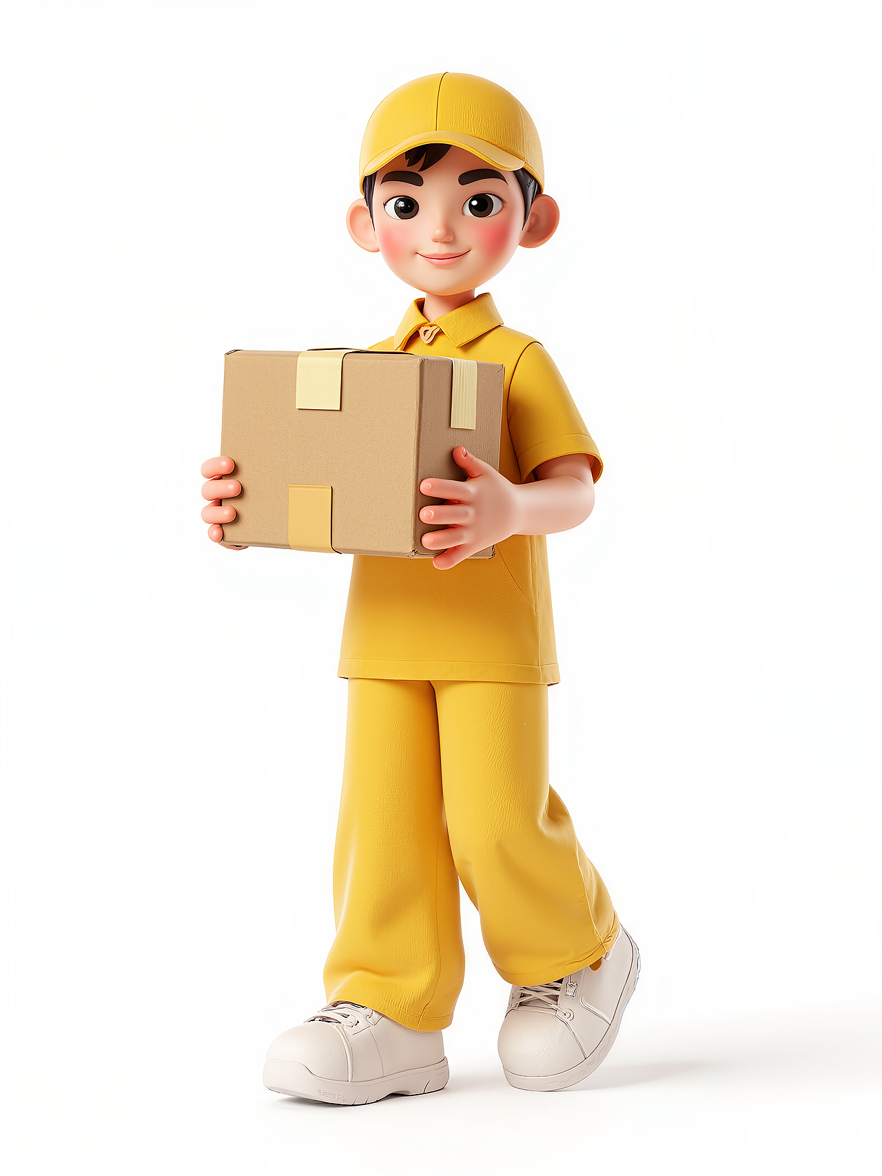 3D卡通风格快递员角色集合