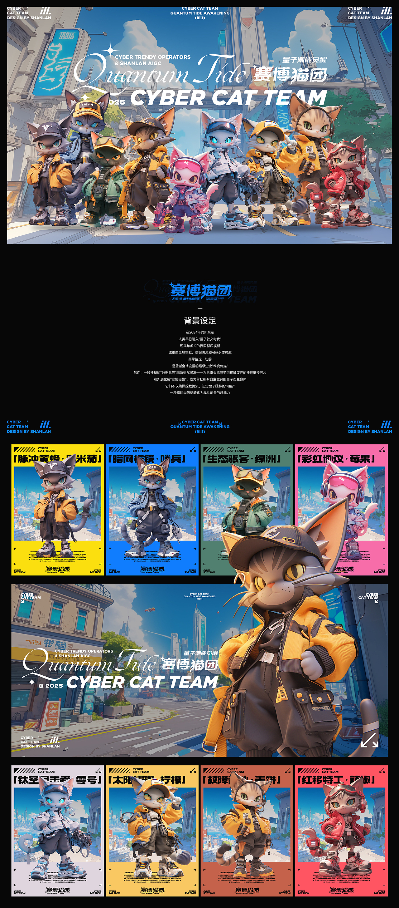 AIGC&猫咪IP设计——赛博猫团（图ZMzkyMzg5Nzk2） - 新锐潮流插画 - 站酷设计师山岚SHANLAN原创素材 - 站酷ZCOOL