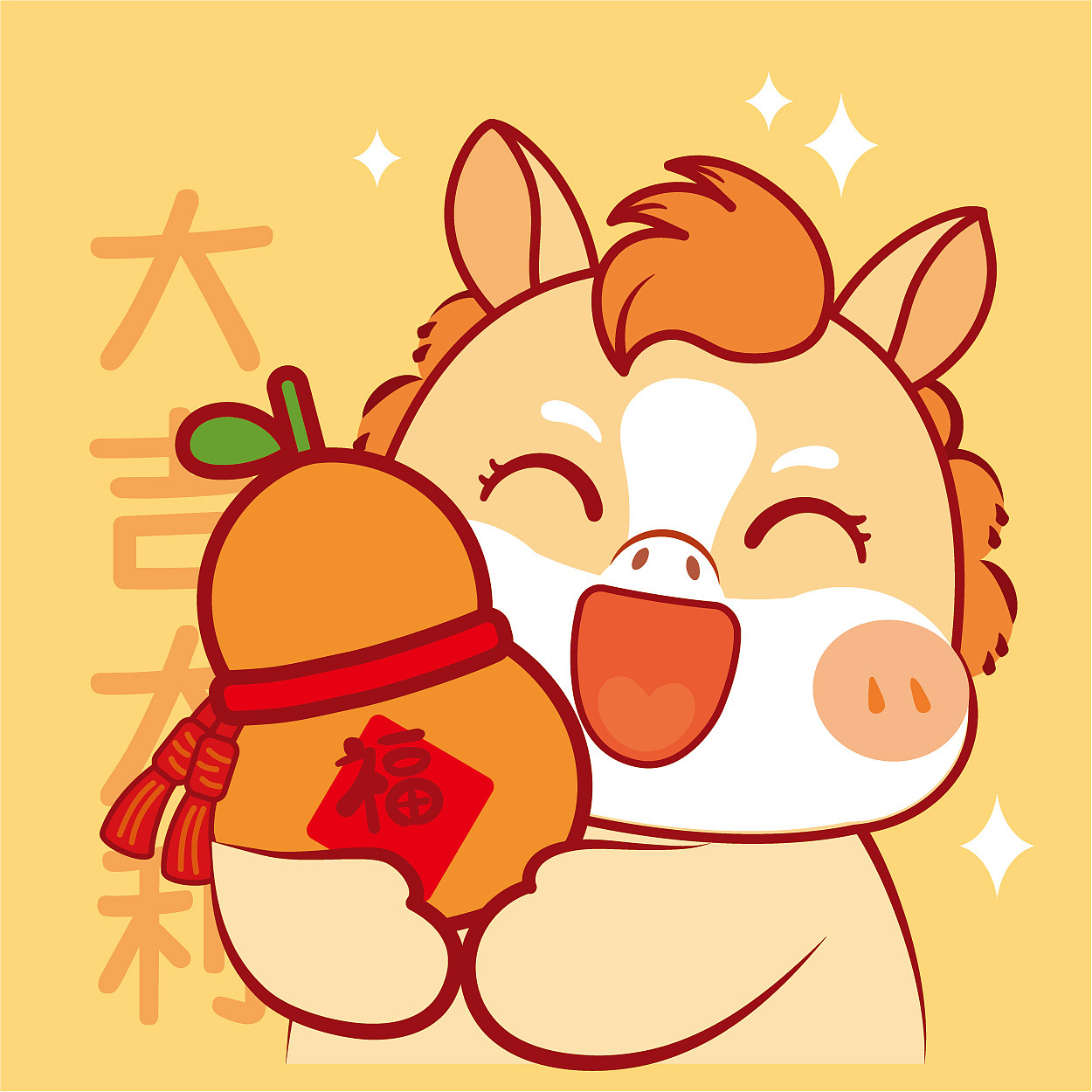 可爱的小马宝宝卡通可爱插画IP形象设计