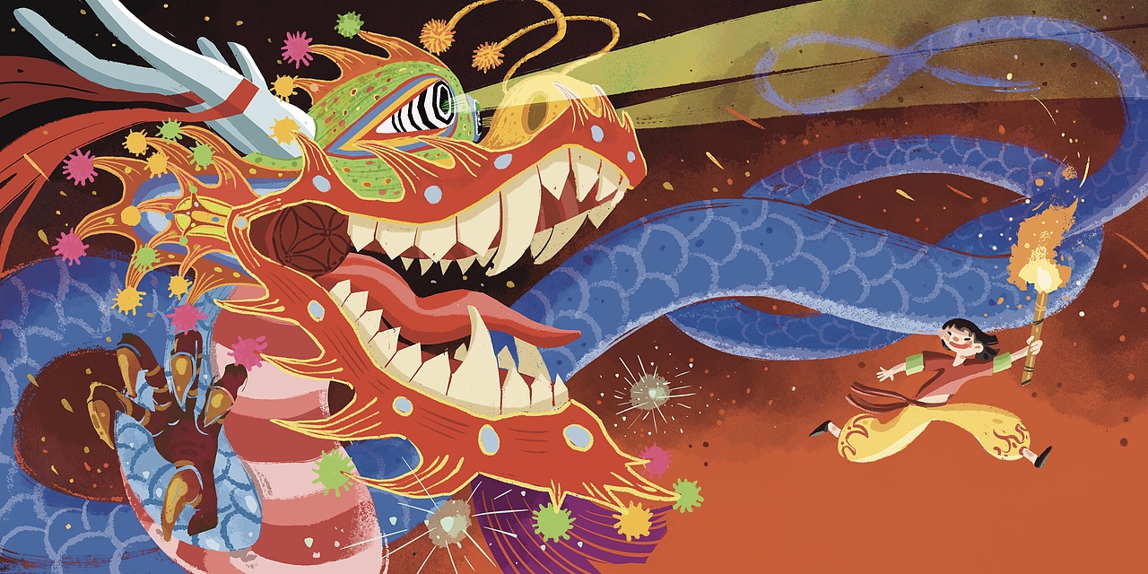 哇！中国炮龙！（图ZMzkyNDE5NjQw） - 艺术插画 - 站酷设计师泥子挠原创素材 - 站酷ZCOOL