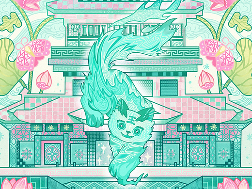 非遗文创插画—火虎佑四季