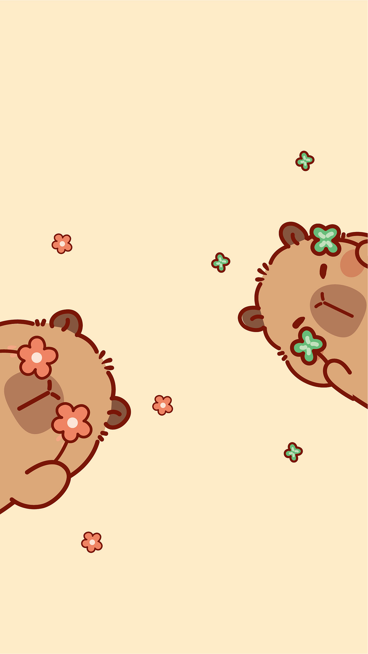 卡皮巴拉卡通壁纸IP卡通形象插画手机壳高清壁纸