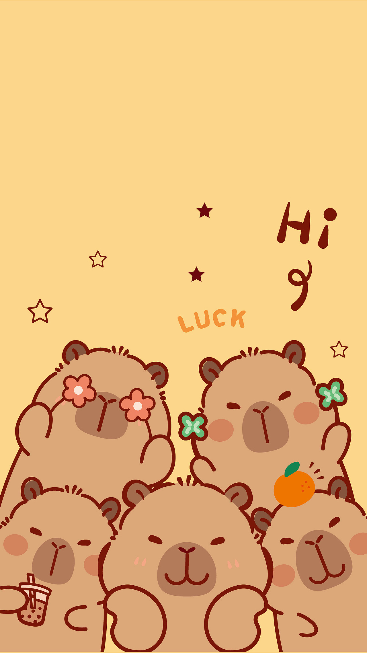 卡皮巴拉卡通壁纸IP卡通形象插画手机壳高清壁纸