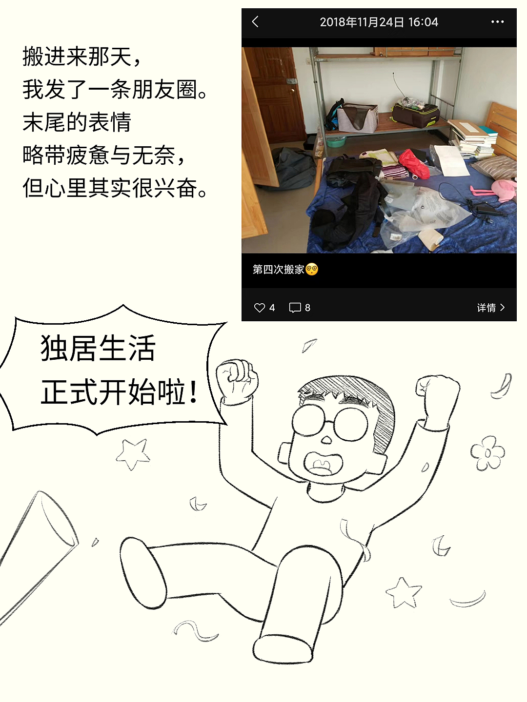 独居生活开始！1500块的杭州出租屋（图ZMzkyNDM4NjM2） - 短篇/格漫 - 站酷设计师乌木的漫画日记原创素材 - 站酷ZCOOL