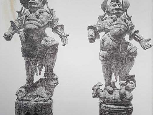 钢笔画《唐朝天王俑》