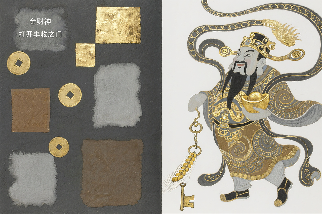 《五路财神》中国原创绘本1（金木水火土财神爷）