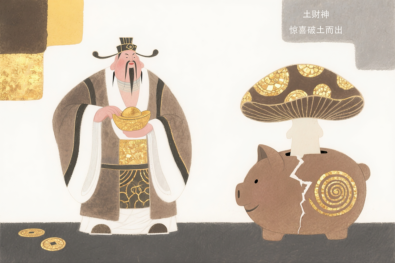 《五路财神》中国原创绘本1（金木水火土财神爷）