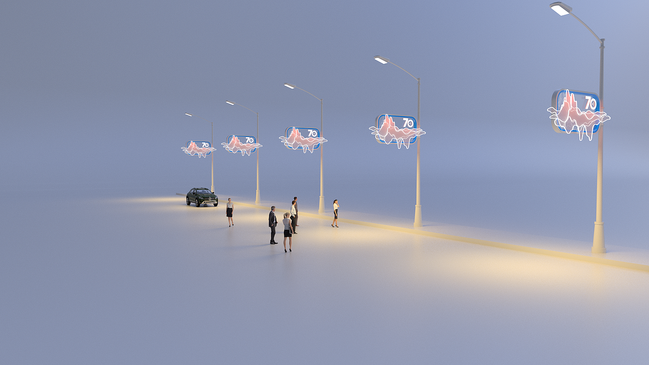 国庆70周年,北京西山路灯景观