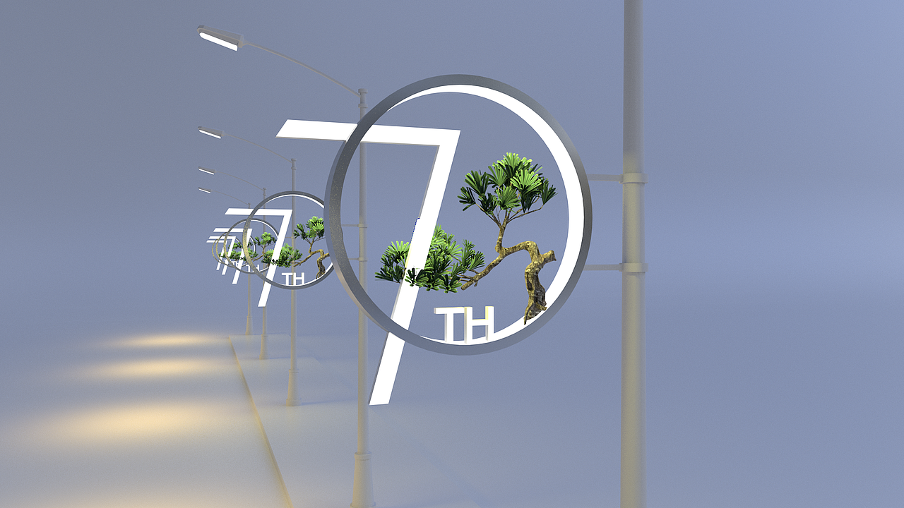 国庆70周年,北京西山路灯景观