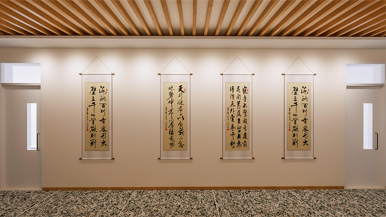 某学校书法走廊设计