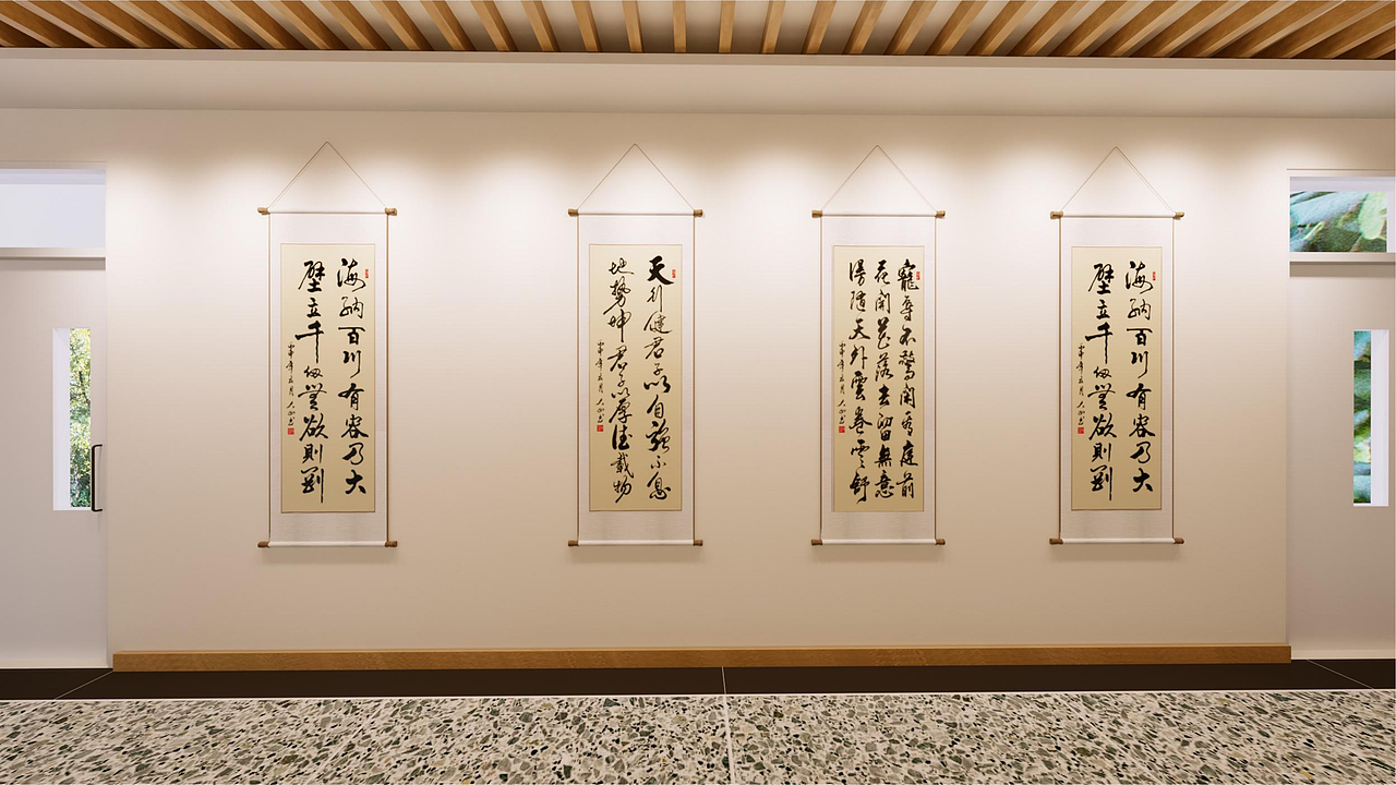 某学校书法走廊设计