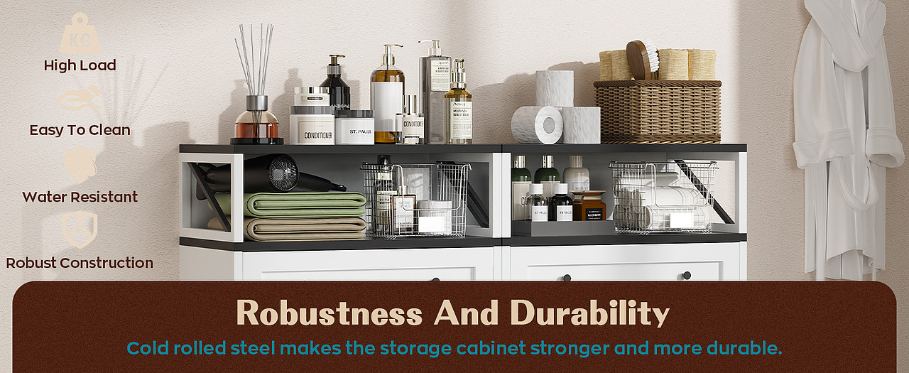 米子矮柜 | 亚马逊主副图设计渲染 | 美式复古风质感