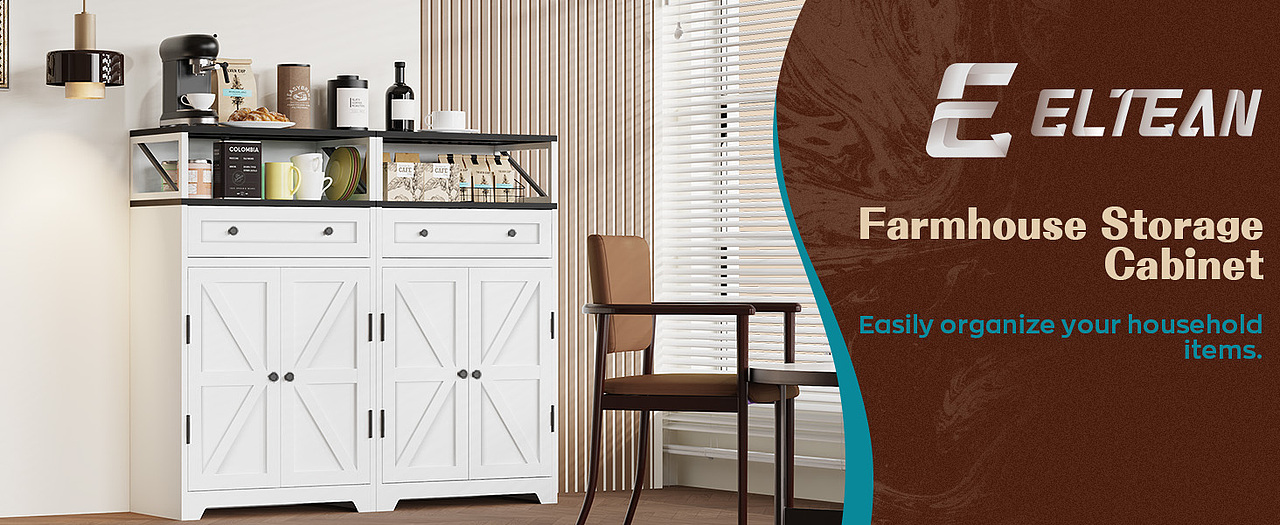 米子矮柜 | 亚马逊主副图设计渲染 | 美式复古风质感