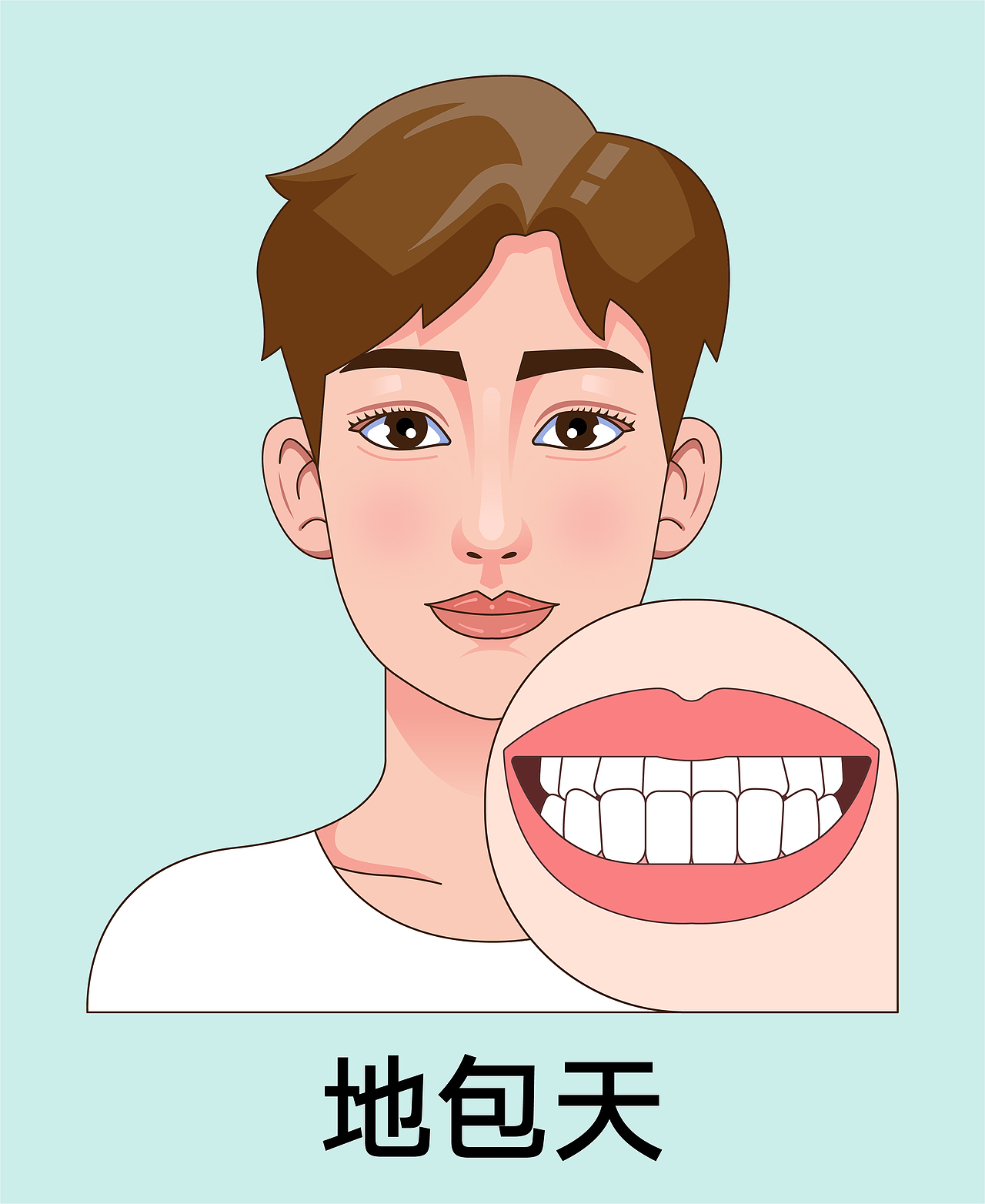 医美 口腔插画 男孩正颜 牙齿矫正类型（绿色背景）（图ZMzkyNTEzMDg4） - 艺术插画 - 站酷设计师想想都开心原创素材 - 站酷ZCOOL