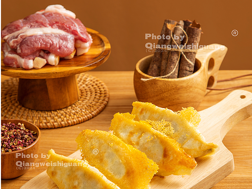 馅饼锅贴饺子拍摄