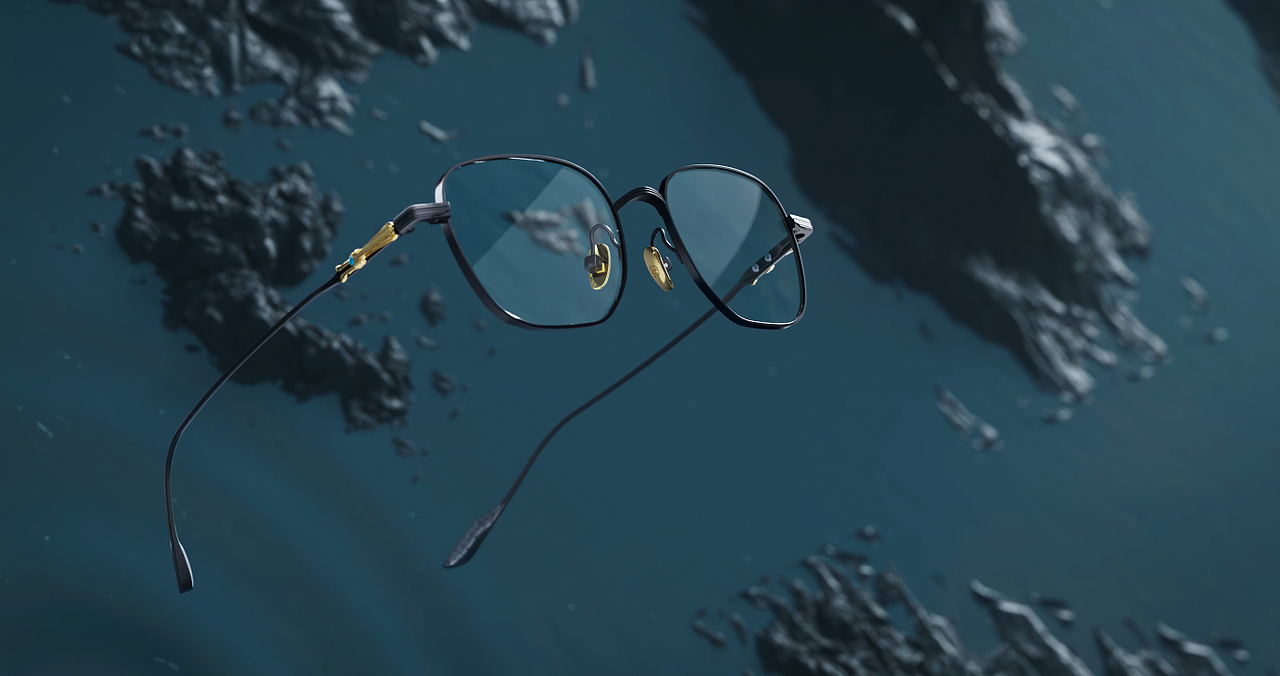 眼镜框 木九十品牌 团队制作 CG动画 渲染设计