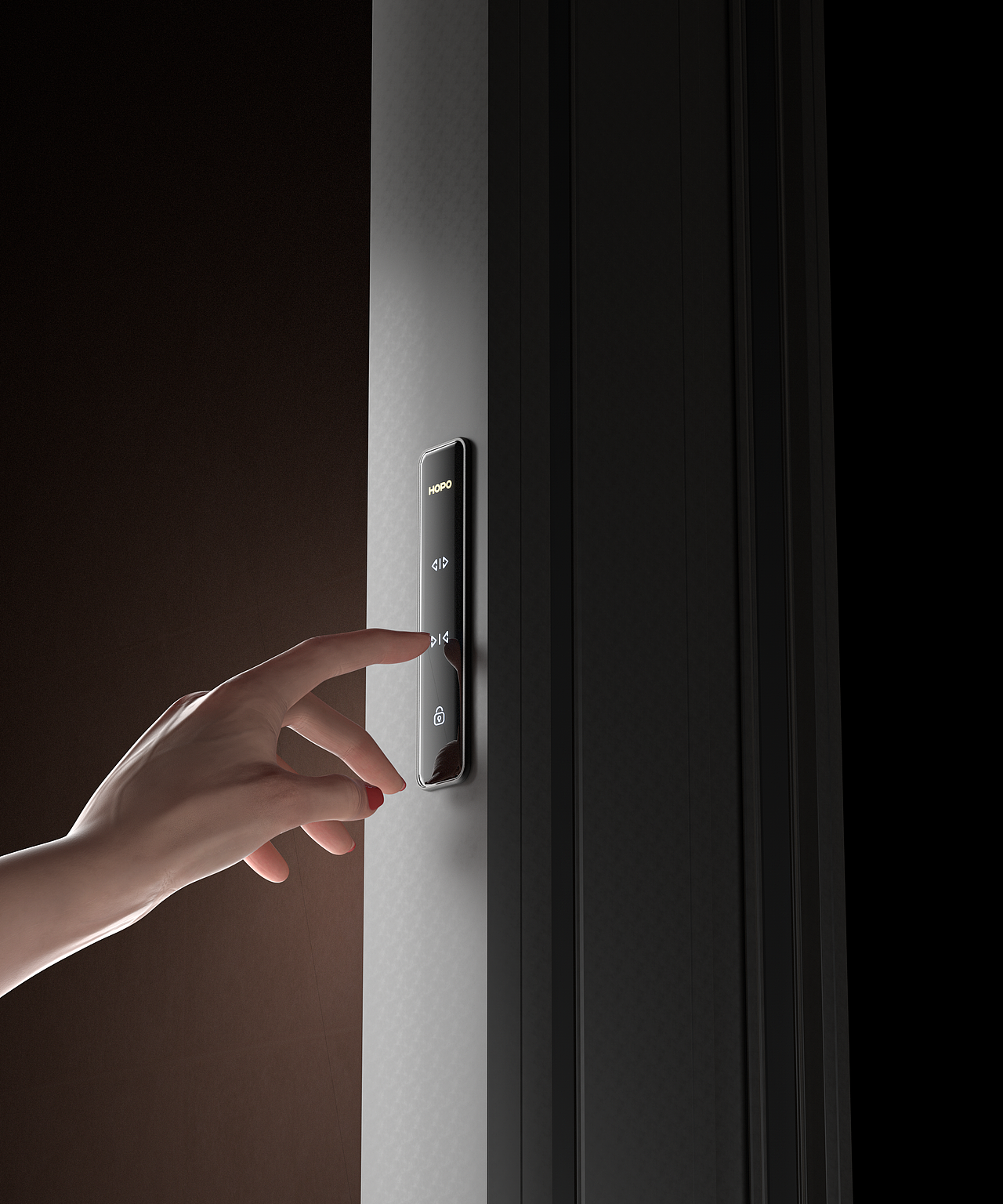 HOPO电动门触屏面板渲染