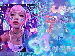 治愈系闪亮纹身贴纸图案设计