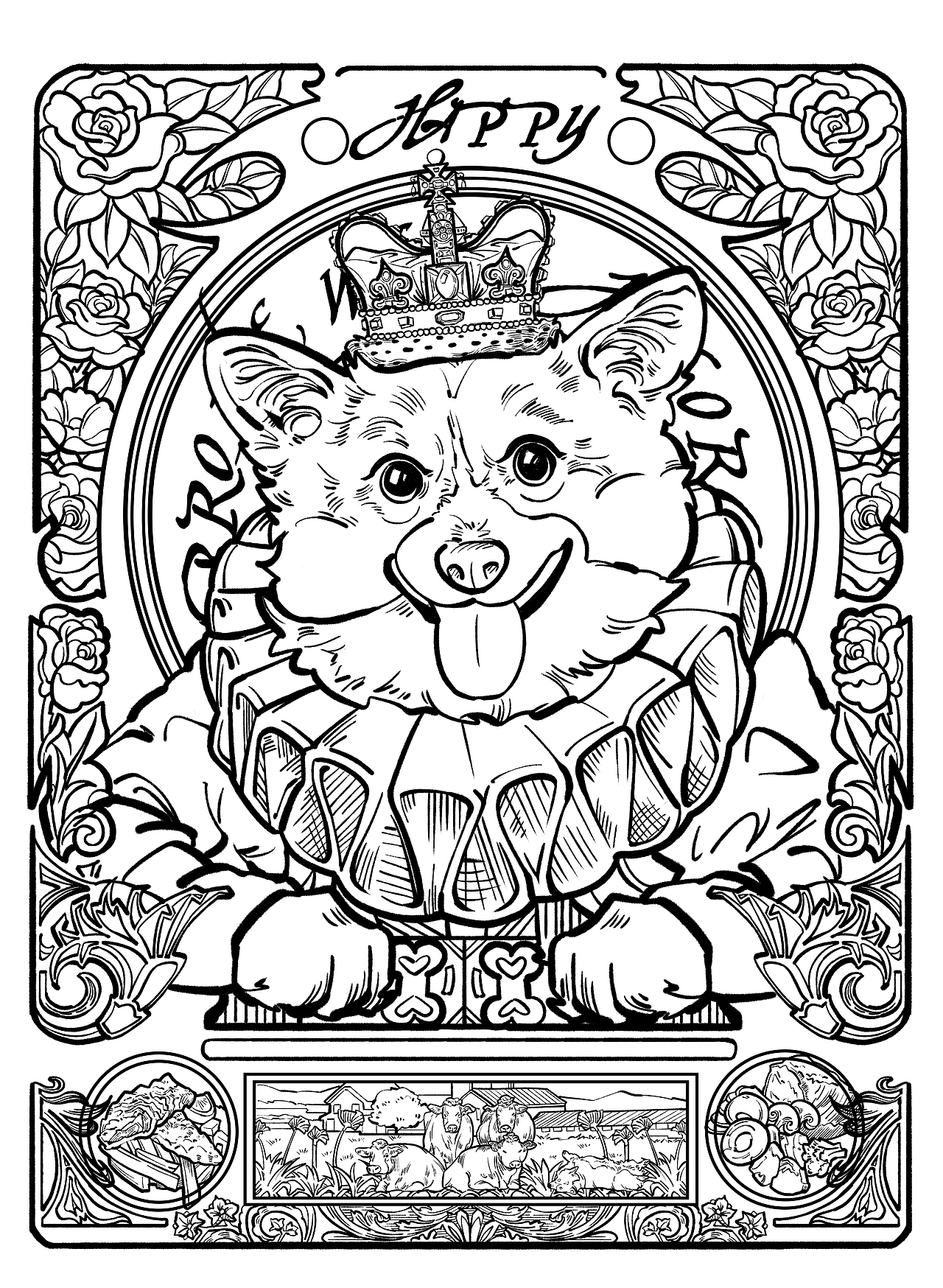 穆夏世界中的小狗（一）（圖ZMzkyNTY2NjIw） - 商業(yè)插畫 - 站酷設(shè)計師辣辣柴原創(chuàng)素材 - 站酷ZCOOL