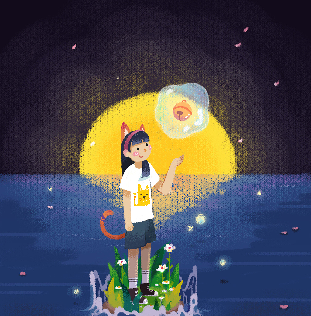 向气泡里藏起叮当响的梦~