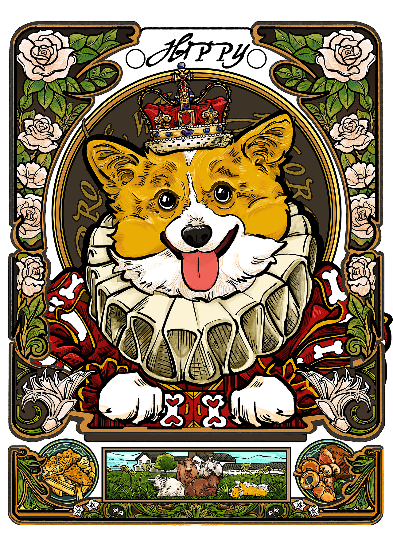 穆夏世界中的小狗（一）（圖ZMzkyNTY2NjI0） - 商業(yè)插畫 - 站酷設(shè)計師辣辣柴原創(chuàng)素材 - 站酷ZCOOL