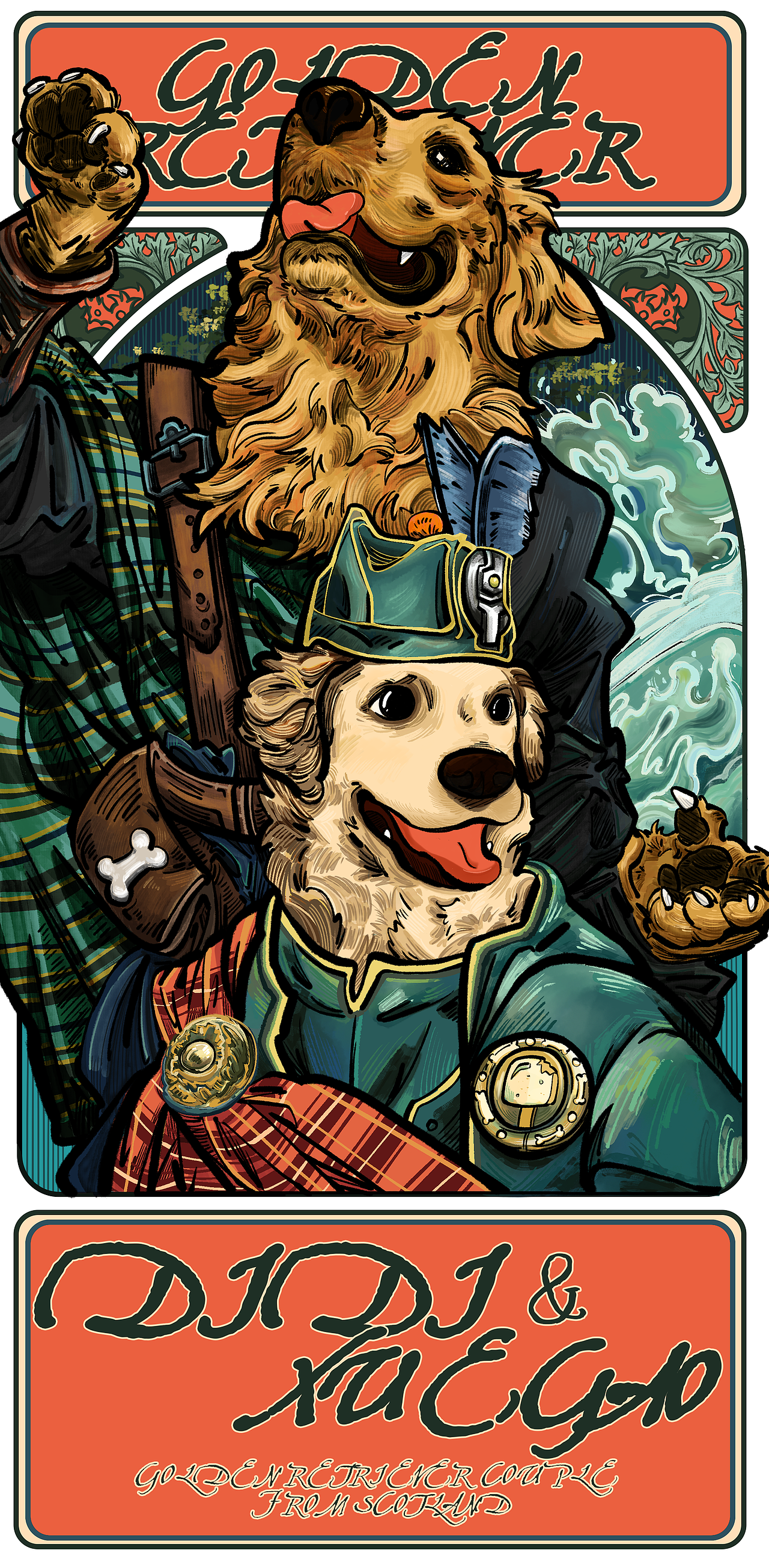 穆夏世界中的小狗（一）（圖ZMzkyNTY2NjQw） - 商業(yè)插畫 - 站酷設(shè)計師辣辣柴原創(chuàng)素材 - 站酷ZCOOL