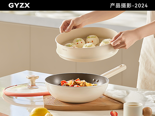 产品摄影｜苏泊尔火红点煎炒锅｜多功能锅具｜不粘炒锅