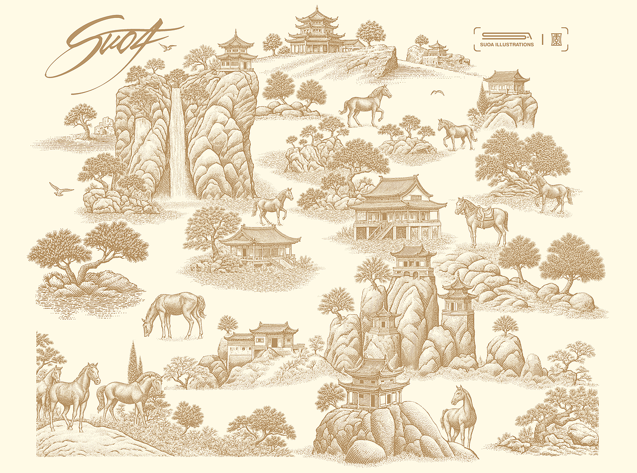 SUOA版画｜2025第W20-24周（图ZMzkyNTk1NTky） - 商业插画 - 站酷设计师索阿原创素材 - 站酷ZCOOL