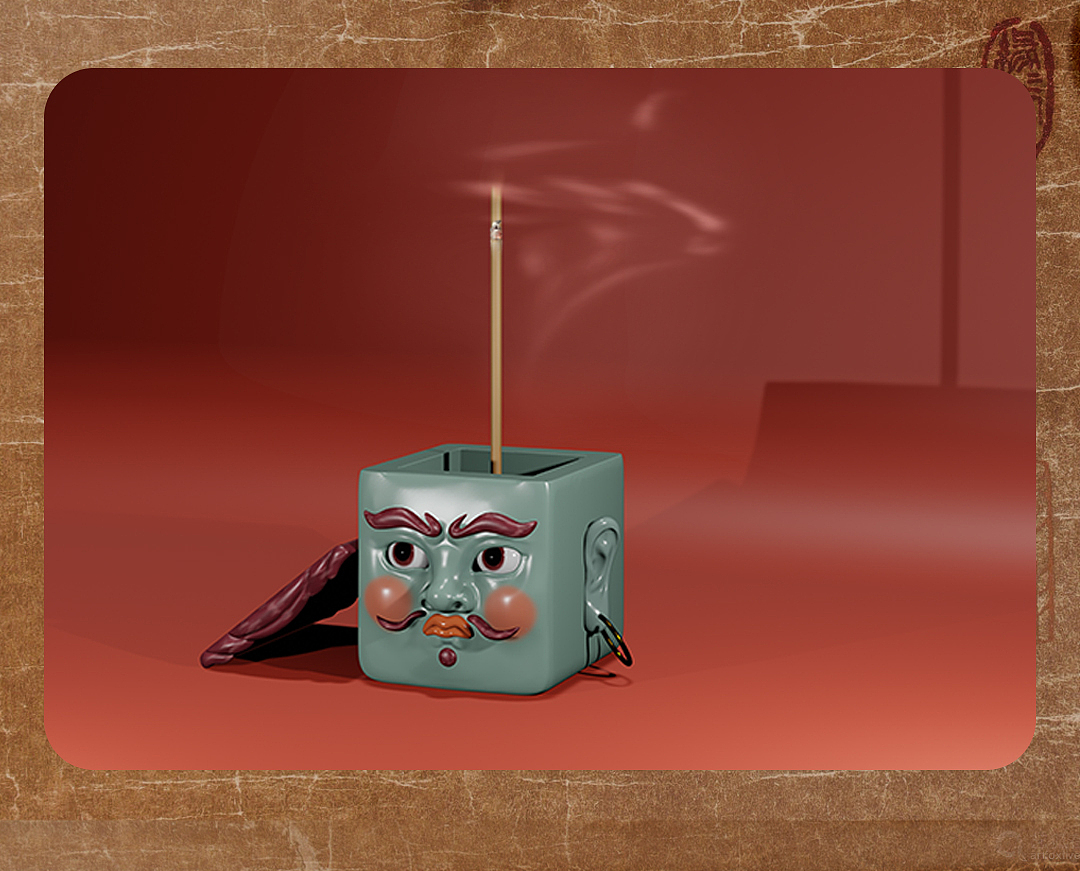 四大天王香插设计