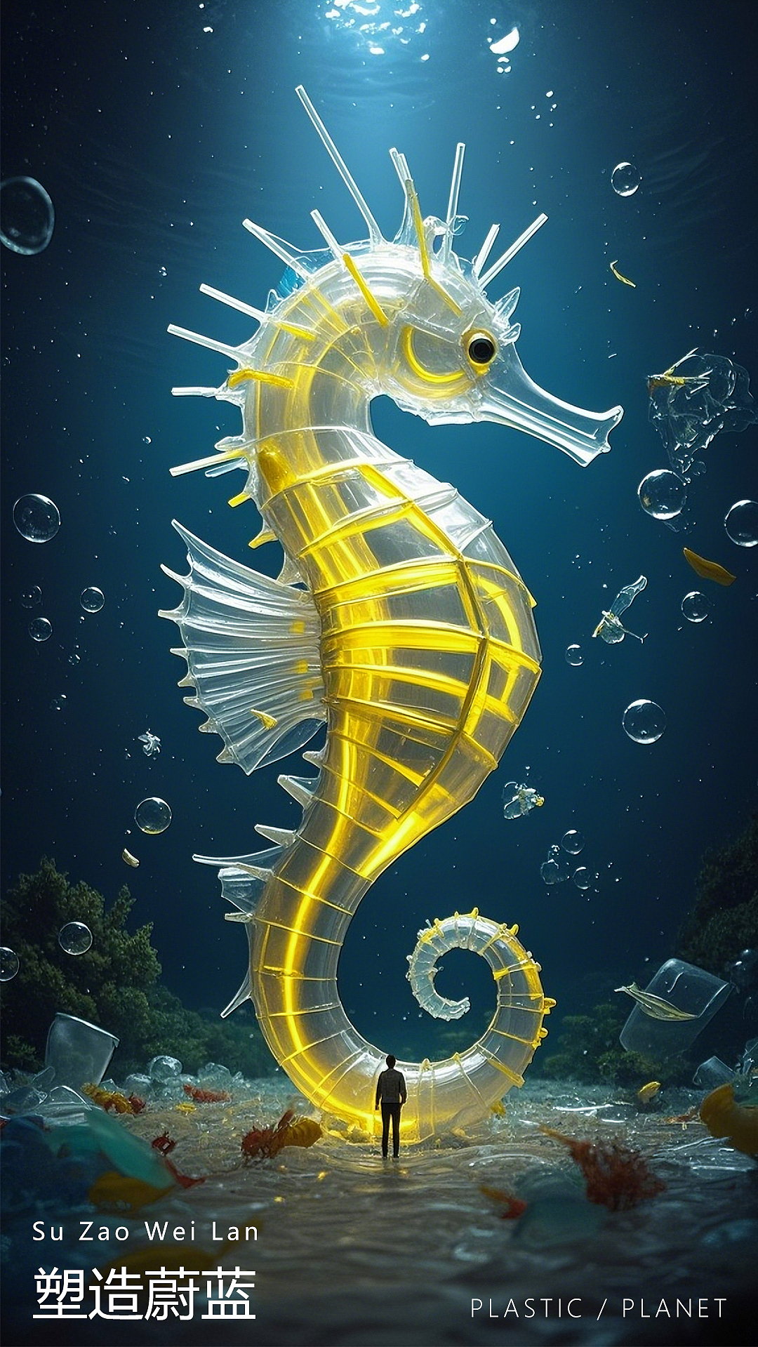 塑造蔚蓝 Plactic Planet ——海洋保护主题（图ZMzkyNjAxODIw） - 海报 - 站酷设计师克丽丝喵原创素材 - 站酷ZCOOL
