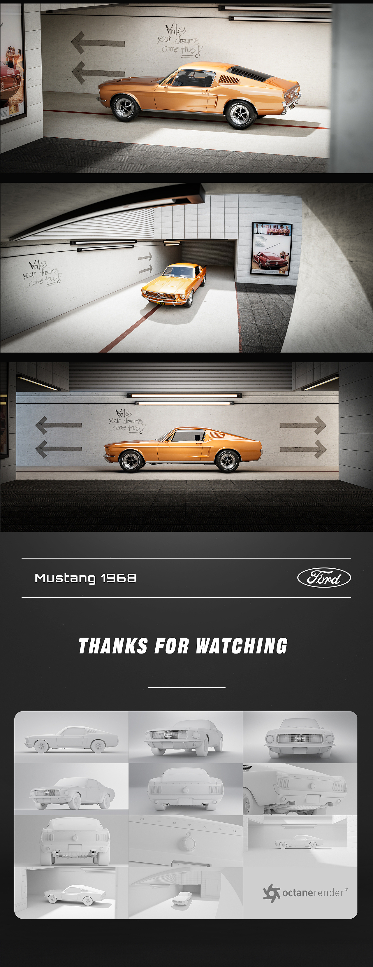 【2025汽车渲染】Ford Mustang 1968