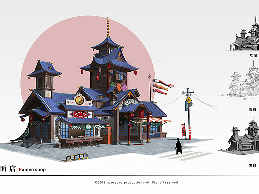 3dmax-日式拉面馆场景房子建模教程。3dmax建模基础