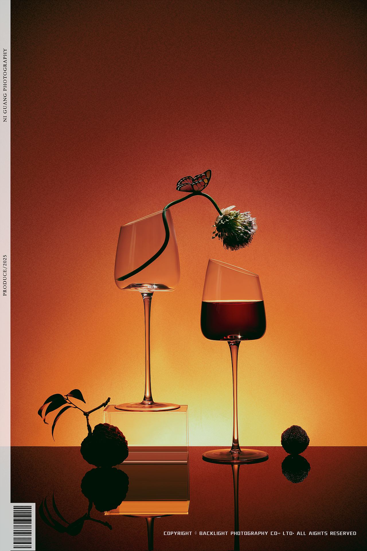 来一杯荔枝,红酒/复古风/静物创作摄影