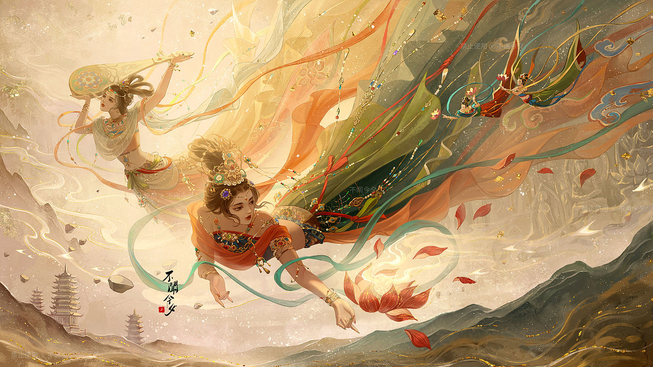 《敦煌·双飞天》