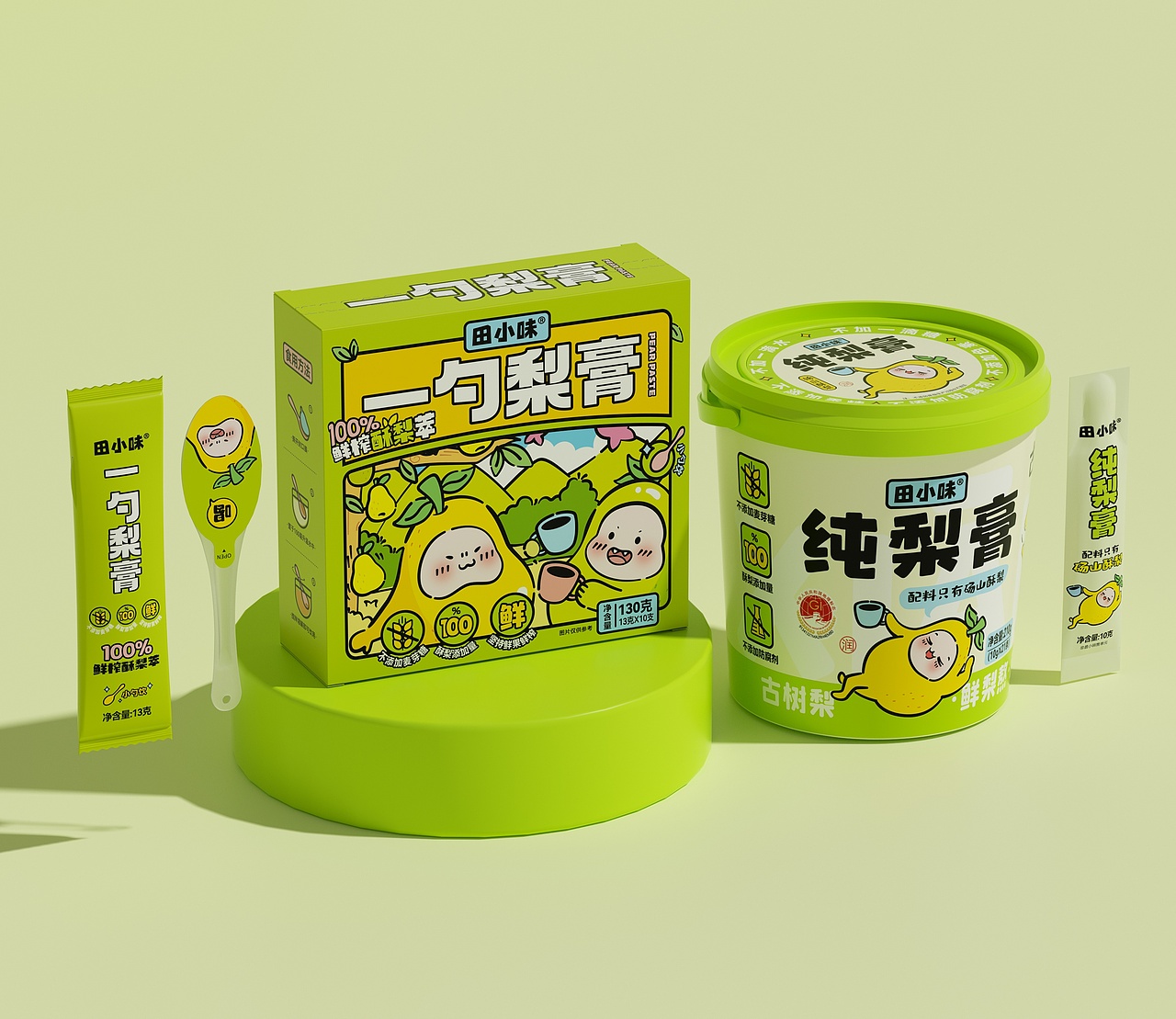 秋梨膏年轻化可爱IP包装设计