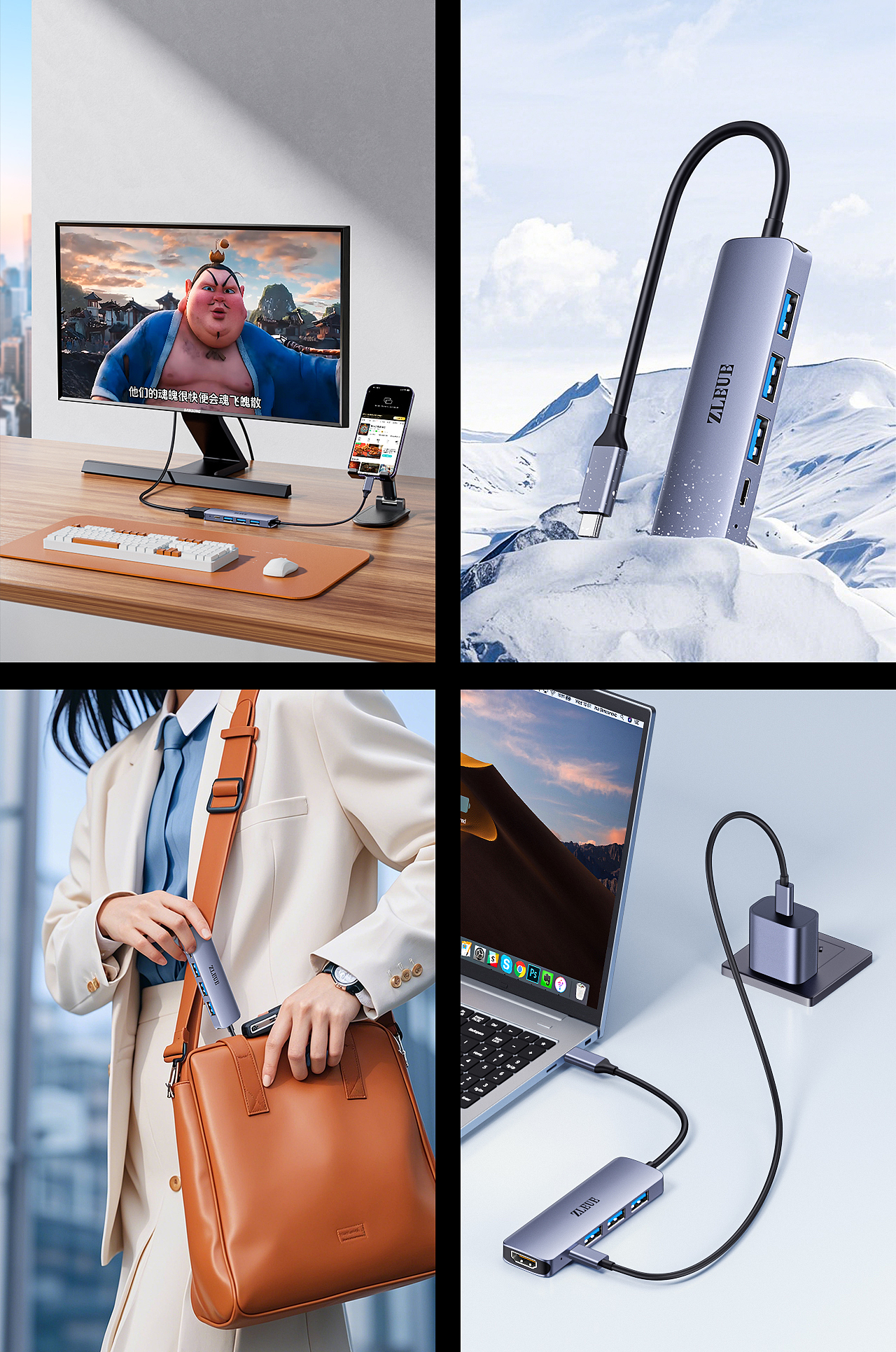 Type-C五合一扩展坞