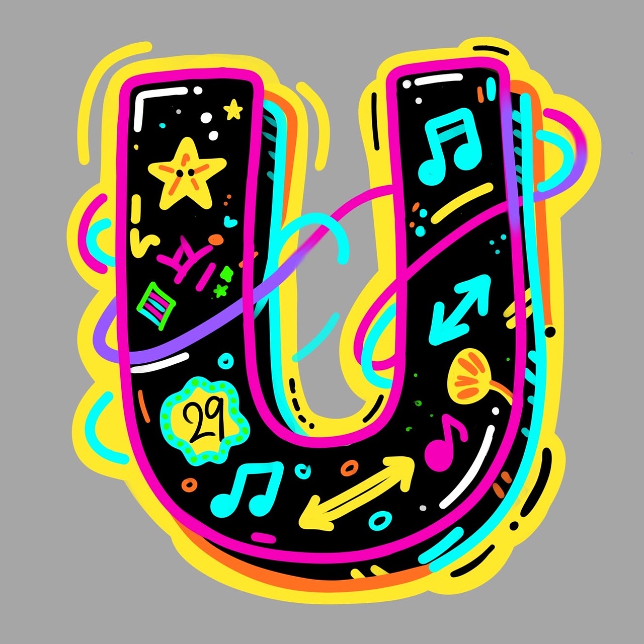 U字母设计（图ZMzkyNzAxNzk2） - 创作习作 - 站酷设计师SDCANDYLU原创素材 - 站酷ZCOOL