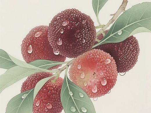 玉盘杨梅为君设，吴盐如花皎白雪。