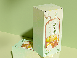 国风手绘|梨子果酒包装设计