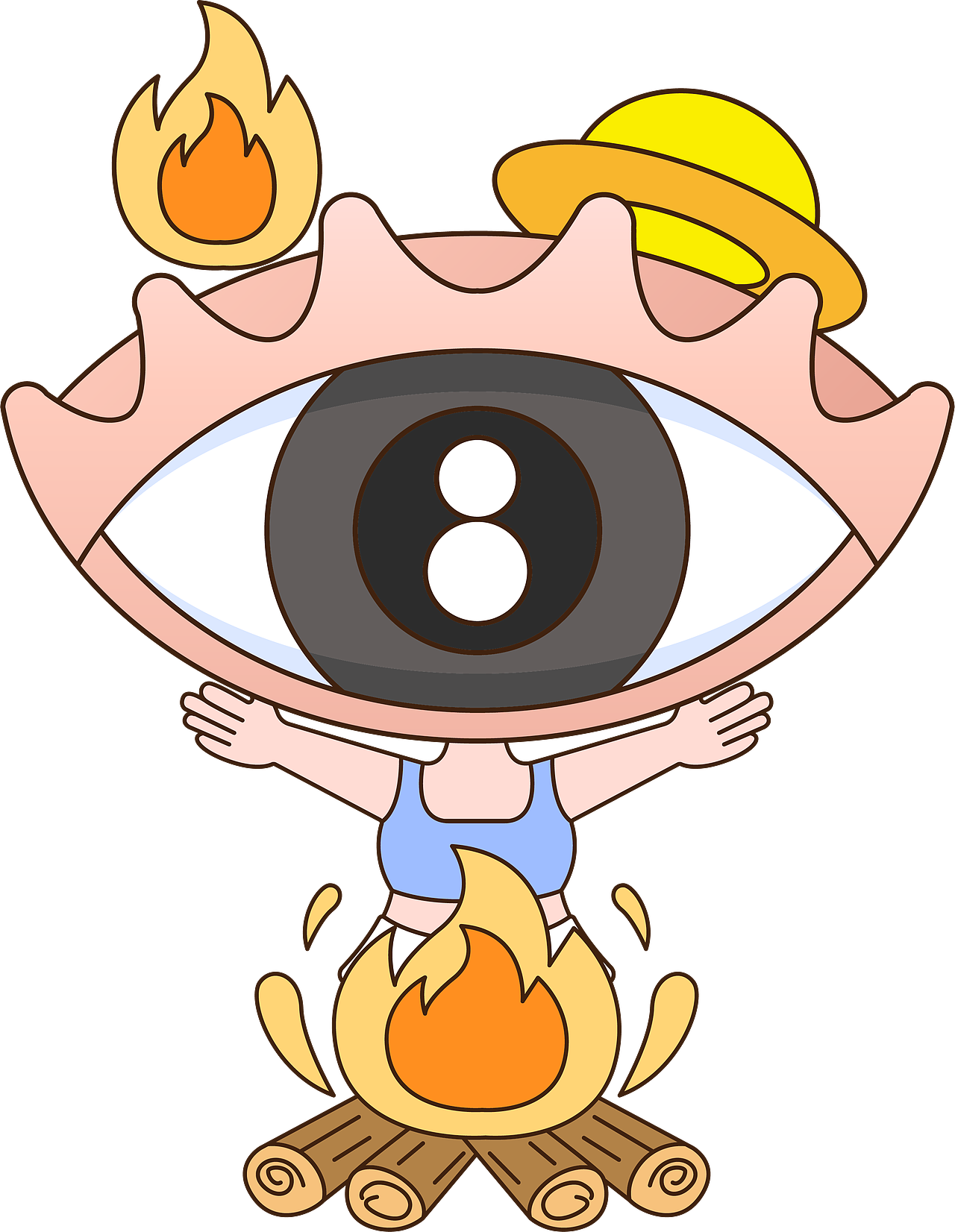 眼科 医疗插画 干眼症常见症状（透明背景）