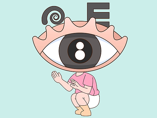 眼科 医疗插画 眼睛常见症状（一）绿色背景