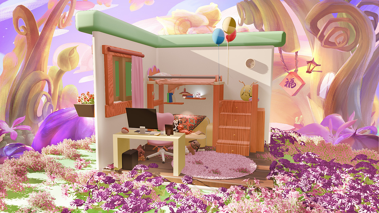 可愛溫馨房間（圖ZMzkyNzE5NjEy） - 建筑/空間 - 站酷設(shè)計師敏兒baby的原創(chuàng)素材 - 站酷ZCOOL