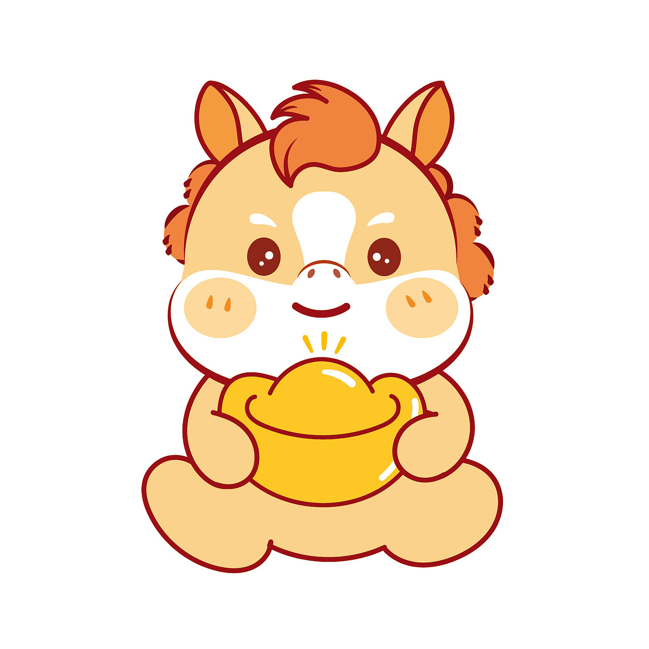 可爱的小马驹表情包IP形象插画设计（图ZMzkyNzM1MzA4） - 商业插画 - 站酷设计师阿茹生肖IP原创素材 - 站酷ZCOOL