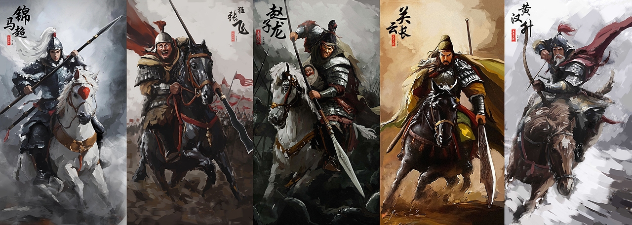 新重塑《五虎上将》（图ZMzkyNzQ3MDY4） - 艺术插画 - 站酷设计师杨阿七原创素材 - 站酷ZCOOL