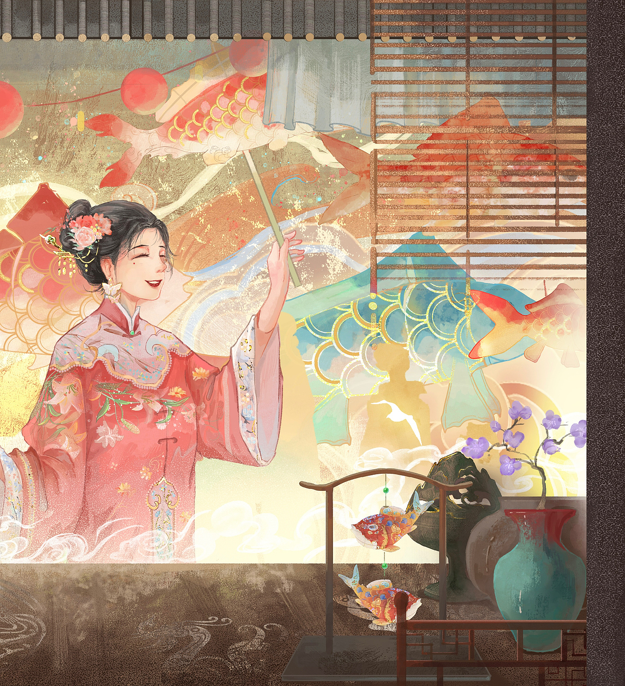 一夜鱼龙舞（图ZMzkyNzYyNTAw） - 商业插画 - 站酷设计师言小浪原创素材 - 站酷ZCOOL