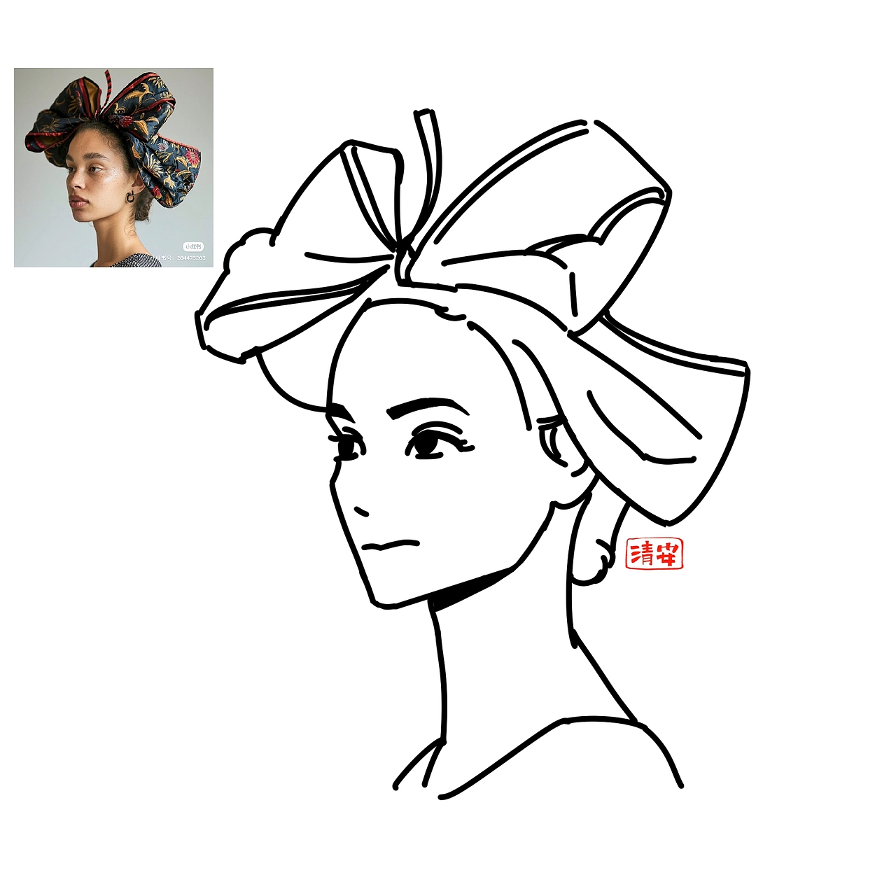 人物黑白简笔画