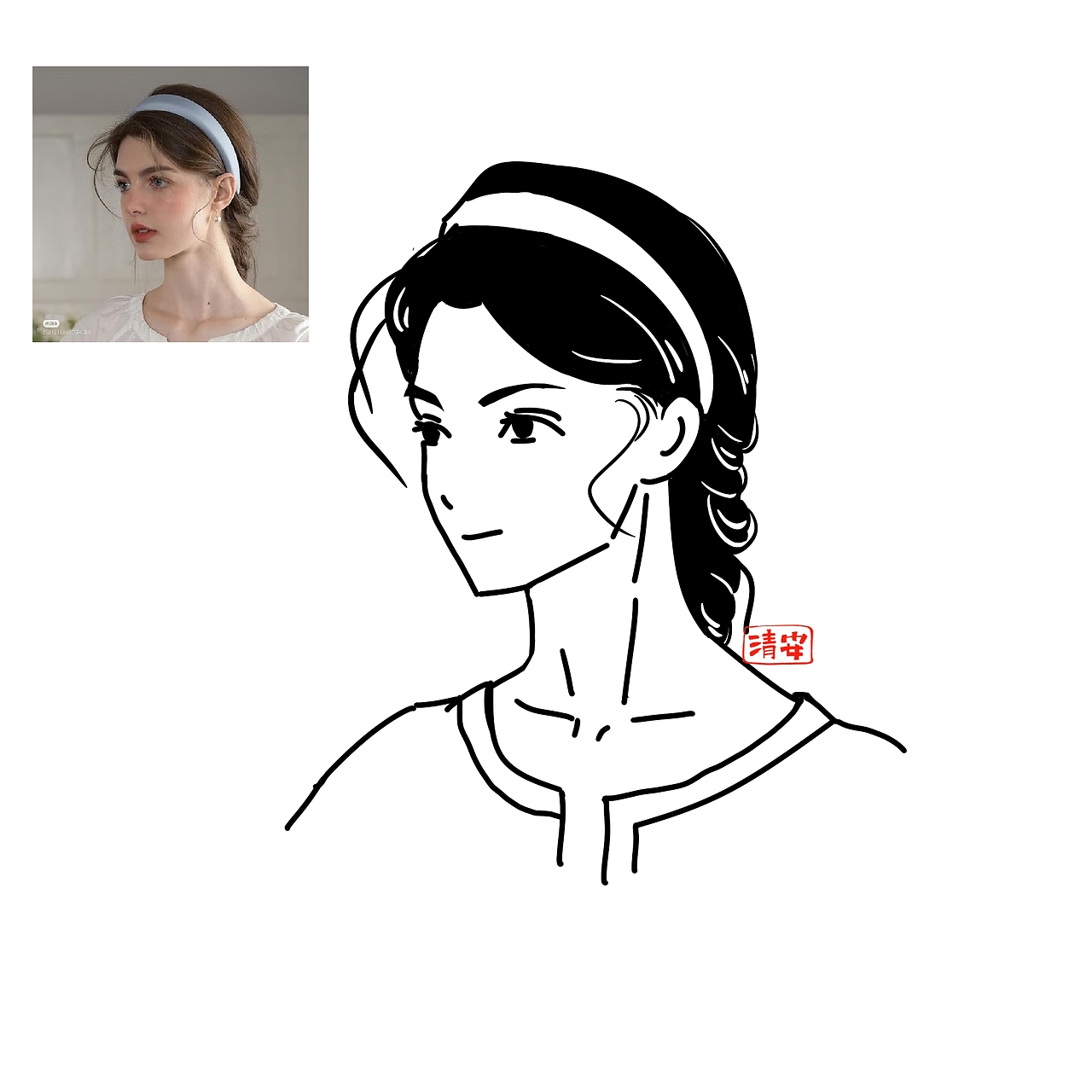 人物黑白简笔画