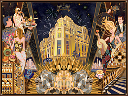 【Bellagio】上海苏宁宝丽嘉酒店五周年纪念插画设计