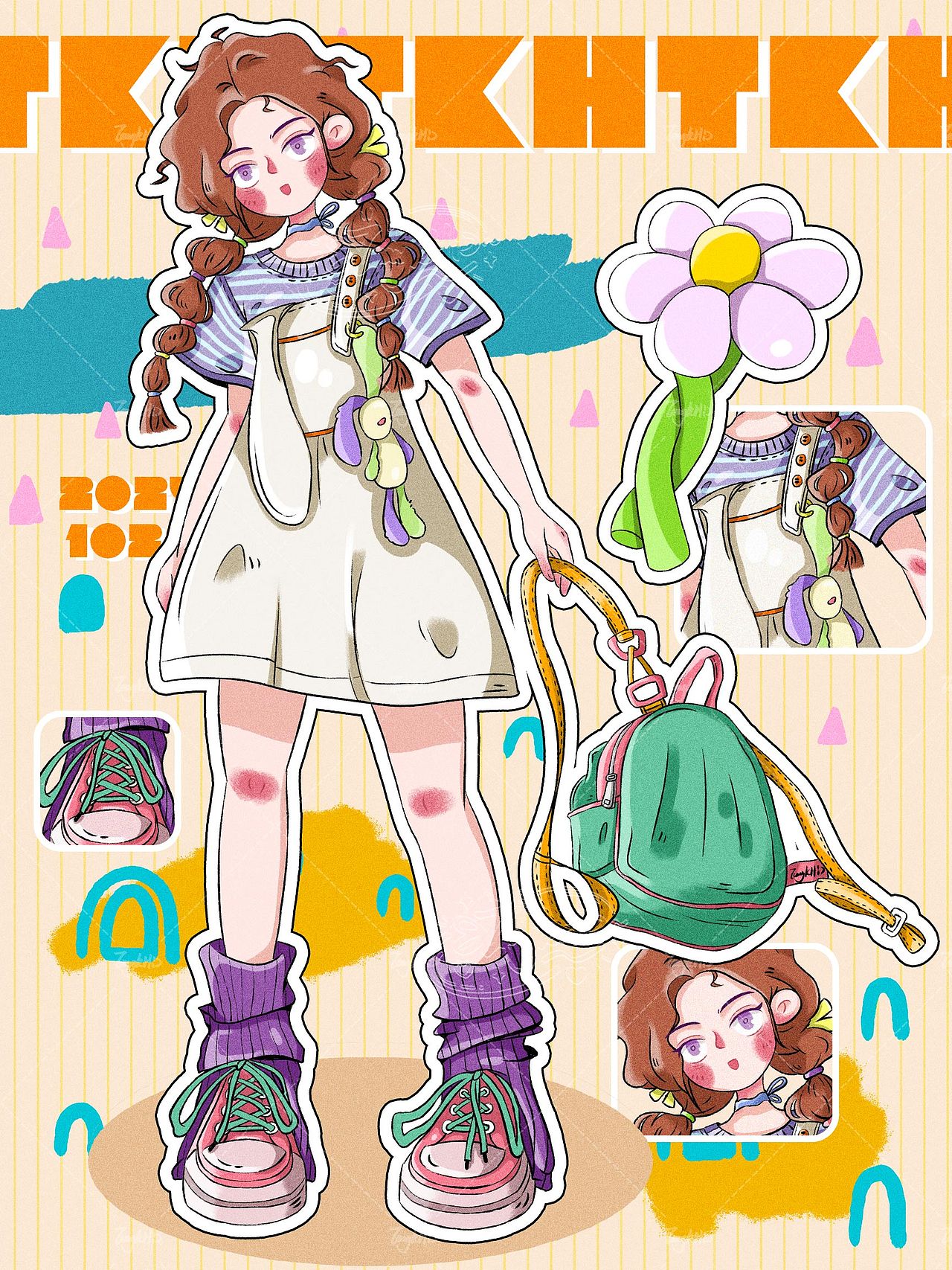 原创手绘 | 人物插画（图ZMzkyODEyMDI0） - 艺术插画 - 站酷设计师0色糖原创素材 - 站酷ZCOOL